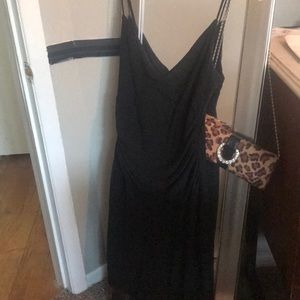 Spaghetti strap “little black” dress.